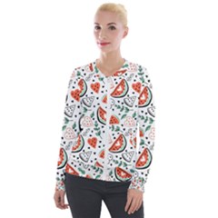 Seamless-vector-pattern-with-watermelons-mint Velvet Zip Up Jacket by Amaryn4rt