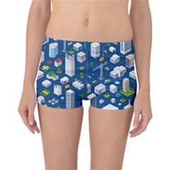 Isometric-seamless-pattern-megapolis Reversible Boyleg Bikini Bottoms by Amaryn4rt