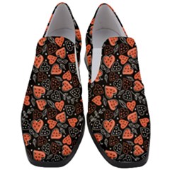 Seamless-vector-pattern-with-watermelons-hearts-mint Women Slip On Heel Loafers by Amaryn4rt