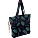 Abstract-seamless-pattern-with-tropical-leaves-hand-draw-texture-vector Drawstring Tote Bag View2