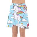 Merry Christmas Xmas Doodle Sketch Cartoon Unicorn Wrap Front Skirt View1