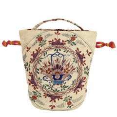 Vintage Antique Plate China Drawstring Bucket Bag by Pakjumat