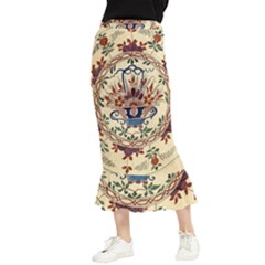 Vintage Antique Plate China Maxi Fishtail Chiffon Skirt by Pakjumat