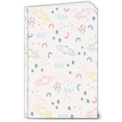 Spaceship Pattern Star 8  X 10  Softcover Notebook by Pakjumat