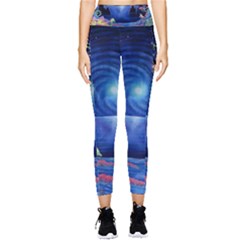 Psychedelic Mushrooms Psicodelia Dream Blue Pocket Leggings  by Modalart