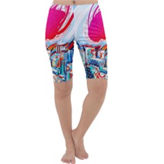 Artistic Psychedelic Art Cropped Leggings  by Modalart