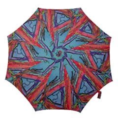 Hippie Peace Sign Psychedelic Trippy Hook Handle Umbrellas (medium) by Modalart