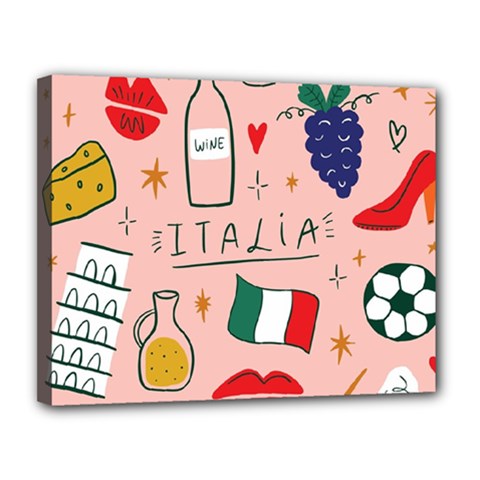 Food Pattern Italia Canvas 14  X 11  (stretched) by Sarkoni