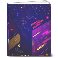 Vector Design Gamming Sytle Retro Art Pattern 8  X 10  Hardcover Notebook by Sarkoni