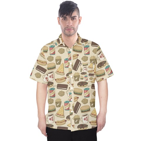 Junk Food Hipster Pattern Men s Hawaii Shirt by Sarkoni