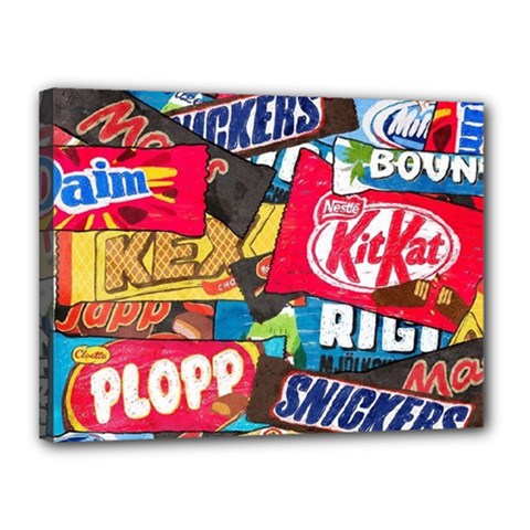 Pop Art Food Cute Patterns Canvas 16  X 12  (stretched) by Sarkoni