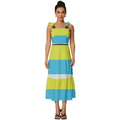 Bigender Flag Copy Tie-strap Tiered Midi Chiffon Dress by Dutashop
