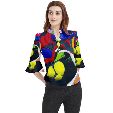 Japan Is So Close-1-1 Loose Horn Sleeve Chiffon Blouse by bestdesignintheworld