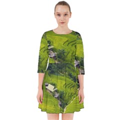 Apartment Curve Path Step Smock Dress by Sarkoni