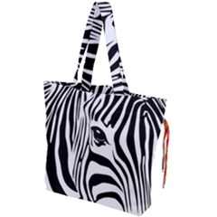 Animal Cute Pattern Art Zebra Drawstring Tote Bag by Amaryn4rt