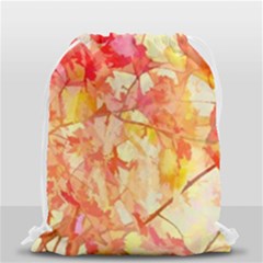 Monotype Art Pattern Leaves Colored Autumn Drawstring Bag (small) by Amaryn4rt