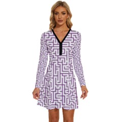 Maze Lost Confusing Puzzle Long Sleeve Deep V Mini Dress  by Amaryn4rt