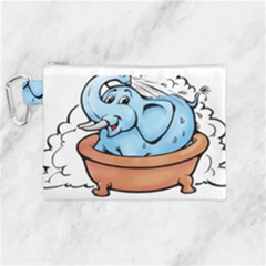 Elephant Bad Shower Canvas Cosmetic Bag (medium) by Amaryn4rt