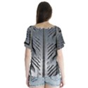 Mature Black Auto Altreifen Rubber Pattern Texture Car V-Neck Flutter Sleeve Top View2