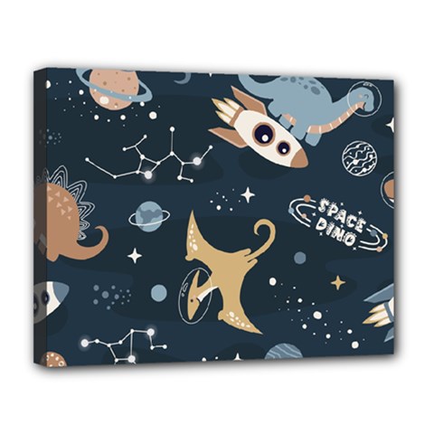 Space Theme Art Pattern Design Wallpaper Canvas 14  X 11  (stretched) by Proyonanggan