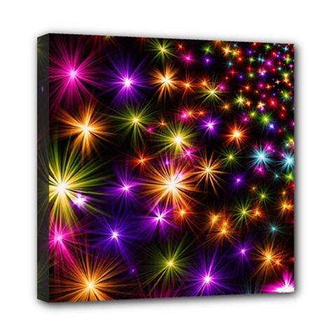 Star Colorful Christmas Abstract Mini Canvas 8  X 8  (stretched) by Dutashop