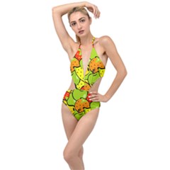 Fruit Food Wallpaper Plunging Cut Out Swimsuit by Dutashop