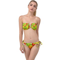 Fruit Food Wallpaper Twist Bandeau Bikini Set by Dutashop