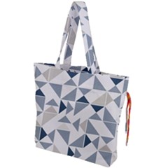Geometric Triangle Modern Mosaic Drawstring Tote Bag by Amaryn4rt