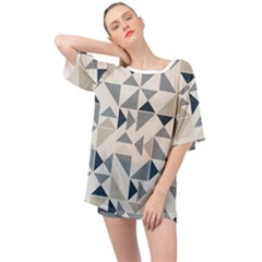 Geometric Triangle Modern Mosaic Oversized Chiffon Top by Amaryn4rt
