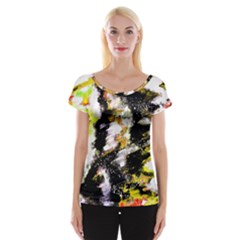 Canvas Acrylic Digital Design Art Cap Sleeve Top by Amaryn4rt