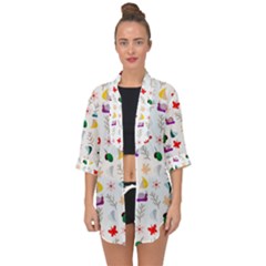 Snail Butterfly Pattern Seamless Open Front Chiffon Kimono by Ravend