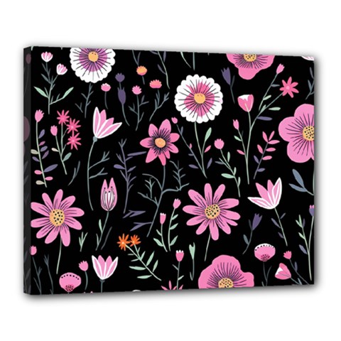 Flowers Pattern Canvas 20  X 16  (stretched) by Ravend