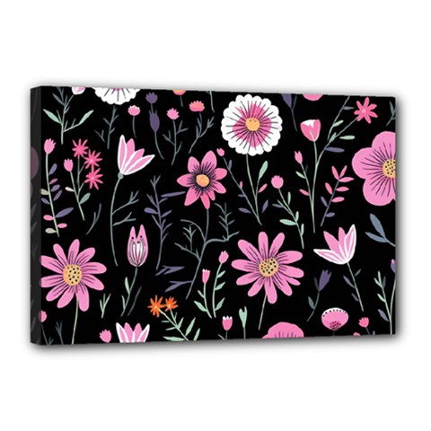 Flowers Pattern Canvas 18  X 12  (stretched) by Ravend