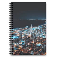 Aerial Photography Of Lighted High Rise Buildings 5 5  X 8 5  Notebook by Modalart