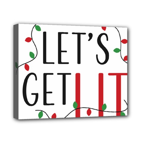 Let s Get Lit Christmas Jingle Bells Santa Claus Canvas 10  X 8  (stretched) by Ndabl3x