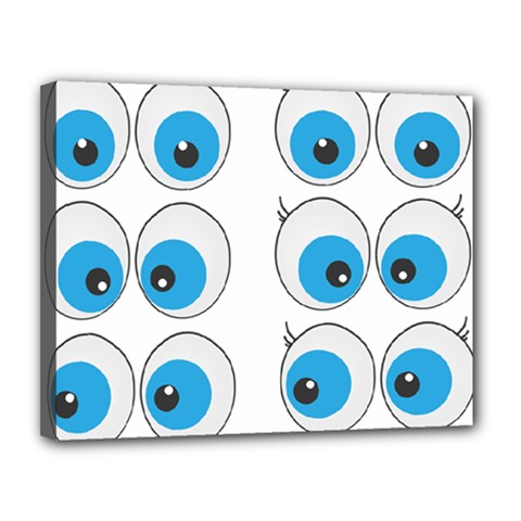 Eyes Comic Cartoon Fun Funny Toon Canvas 14  X 11  (stretched) by Ndabl3x