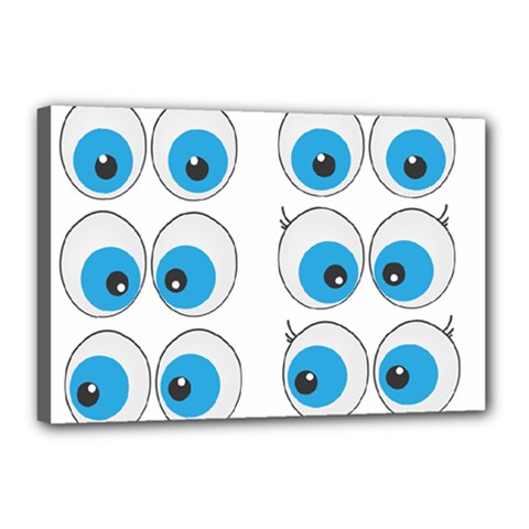 Eyes Comic Cartoon Fun Funny Toon Canvas 18  X 12  (stretched) by Ndabl3x
