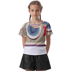Photo Camera Machine Colorful Art Kids  Front Cut T-shirt by Ndabl3x