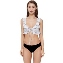 Jingle Bells Song Christmas Carol Low Cut Ruffle Edge Bikini Top by Ndabl3x