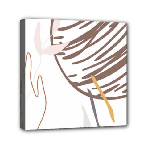 Abstract Hand Vine Lines Drawing Mini Canvas 6  X 6  (stretched) by Ndabl3x