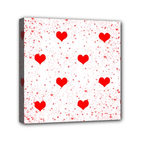 Hearts Romantic Love Valentines Mini Canvas 6  X 6  (stretched) by Ndabl3x