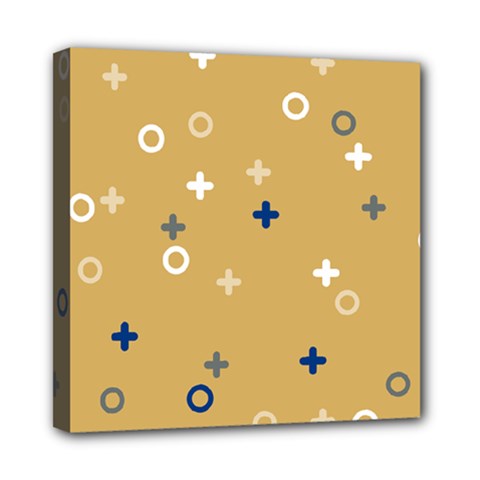 Cross Circles White Circles Mini Canvas 8  X 8  (stretched) by Grandong