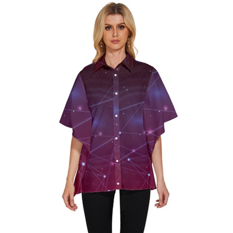 Art Pattern Design Wallpaper Women s Batwing Button Up Shirt by Grandong