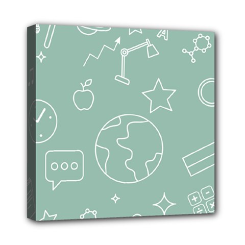 Board Chalk School Earth Book Mini Canvas 8  X 8  (stretched) by Grandong