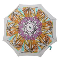 Flower Leaves Foliage Grass Doodle Hook Handle Umbrellas (medium) by Grandong