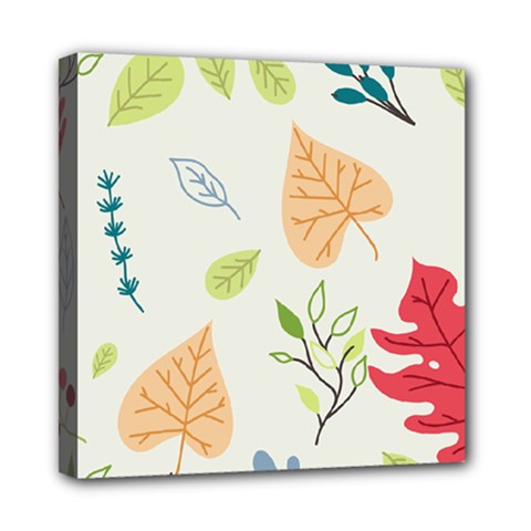 Leaves Plants Background Branches Mini Canvas 8  X 8  (stretched) by Grandong