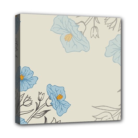 Digital Paper Flowers Background Mini Canvas 8  X 8  (stretched) by Grandong