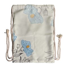 Digital Paper Flowers Background Drawstring Bag (large) by Grandong