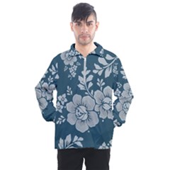 Flowers Design Floral Pattern Men s Half Zip Pullover by Grandong