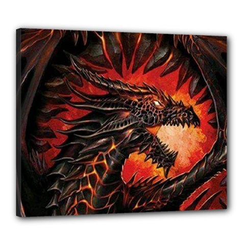 Dragon Canvas 24  X 20  (stretched) by Ndabl3x